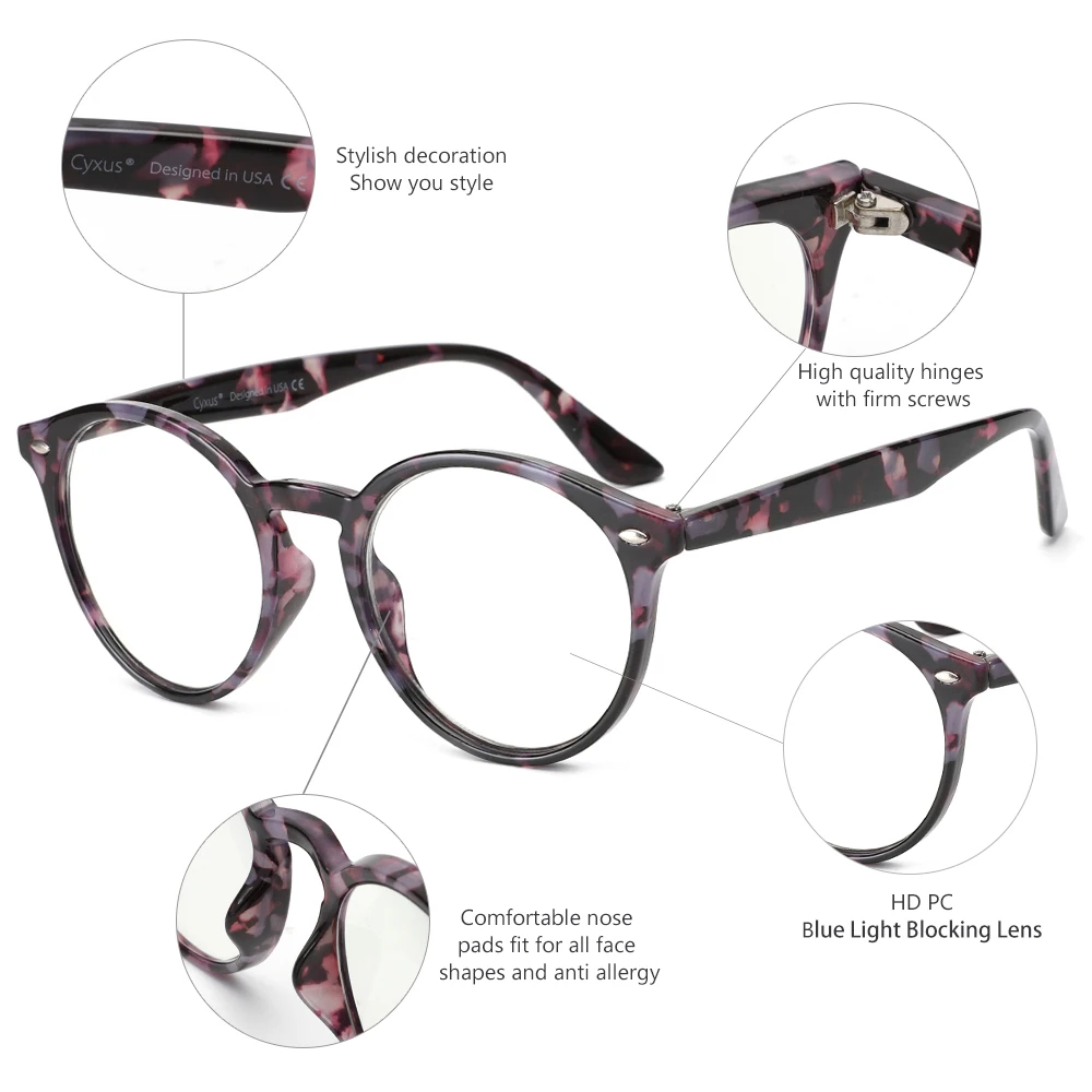 Cyxus дизайнерские трендовые очки для чтения анти синий светильник оправа с