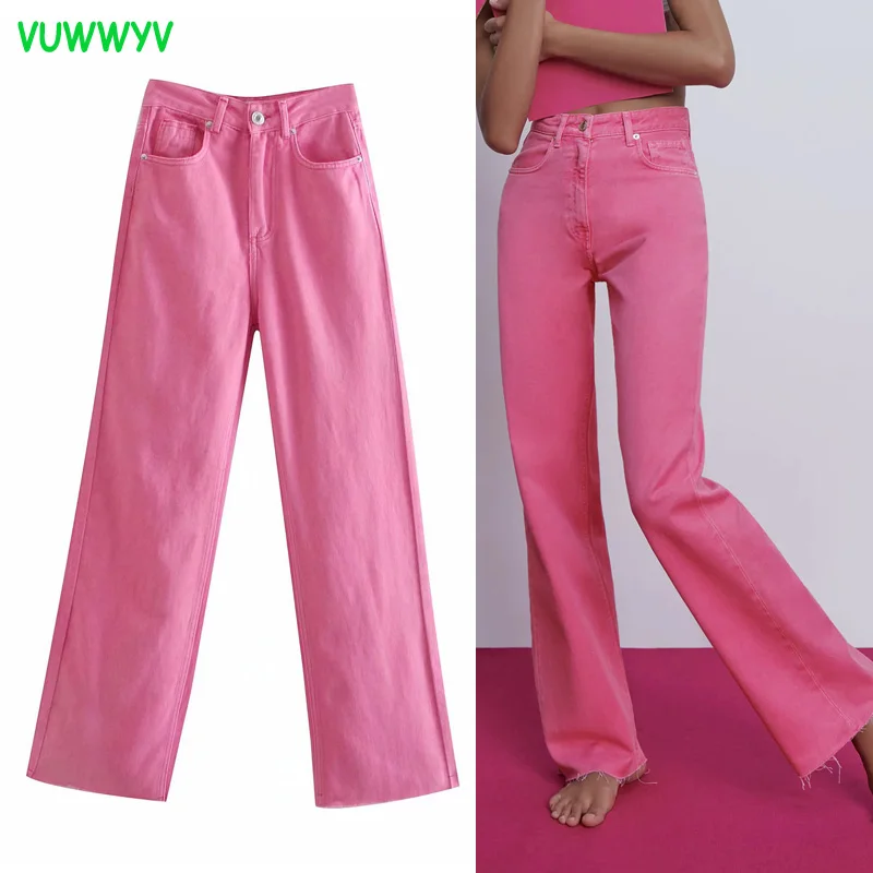 Женские мешковатые джинсы VUWWYV Za модные уличные с высокой талией и широкими