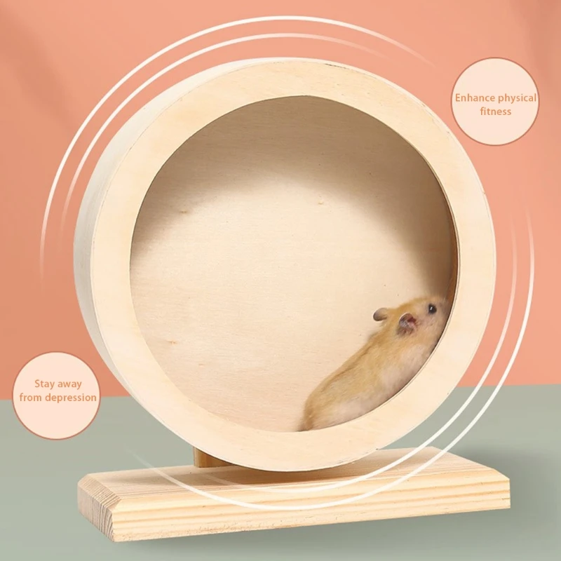 

Hamster Exercise Wheel 8in 11in Silent Running Wheel for Guinea Pigs Chinchillas Squirrels Made of Natural Wood