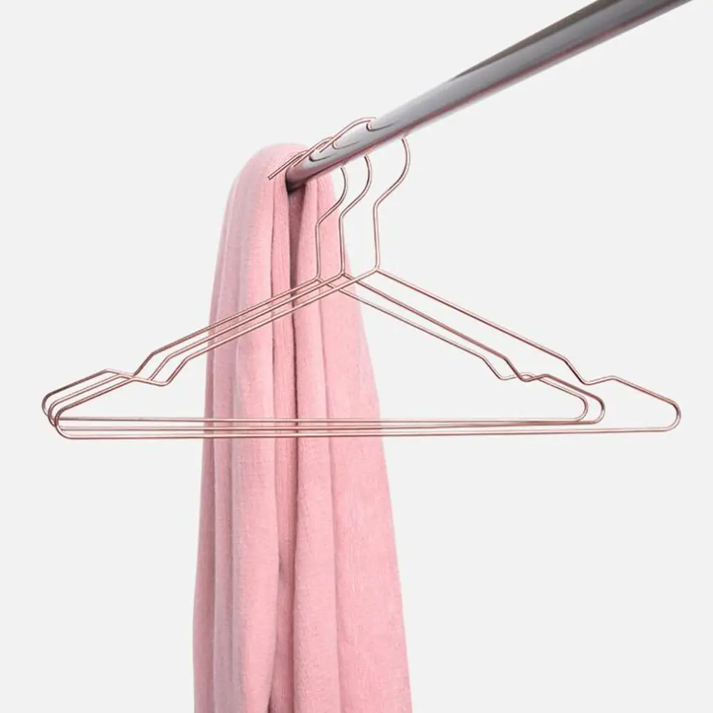 10 шт./лот металлические вешалки для одежды из розового золота с канавкой