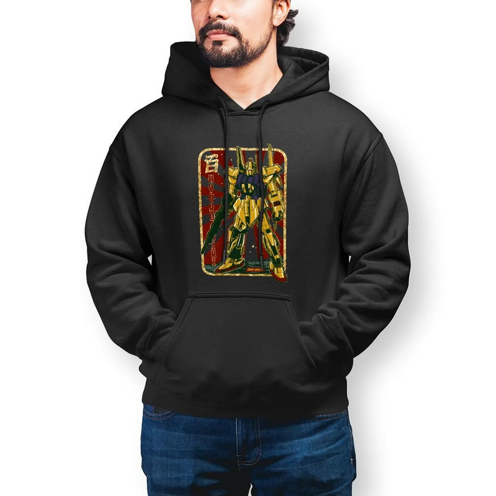 

Bandai Gundam MSN-00100 Retro Hyaku Shiki Hoodie Anime Outdoor Hoodies Warm Oversized Cotton Pullover Hoodie Men