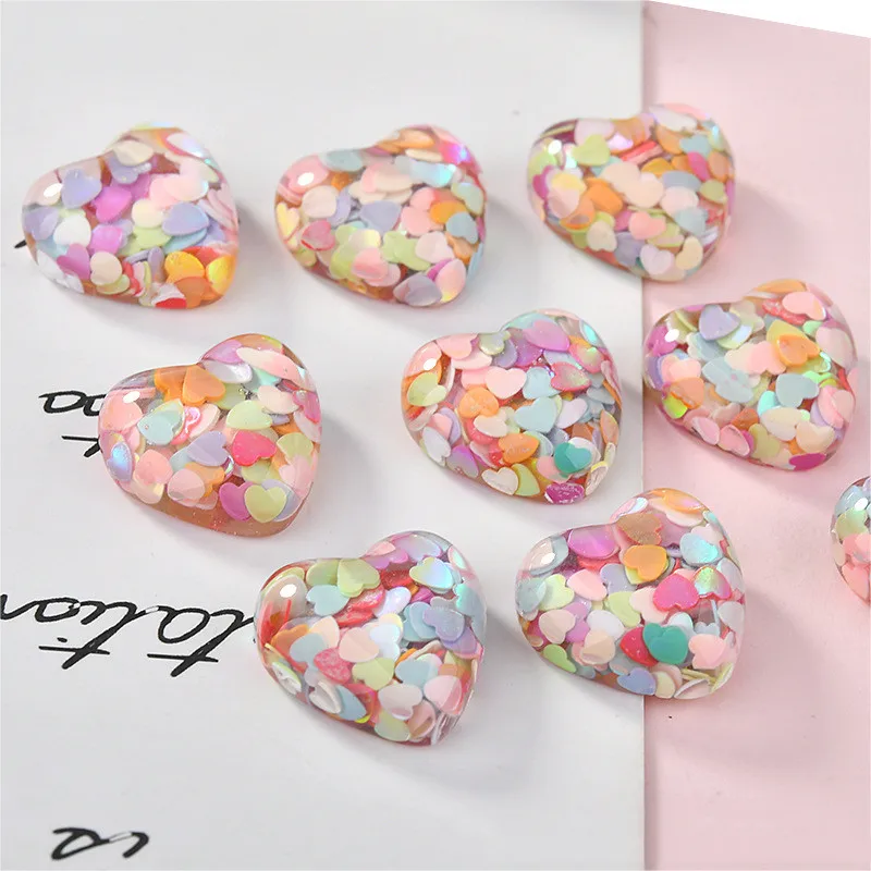 10 шт./упак. Цвет сердце Форма блесток смолы пластырь ручной работы свадебные
