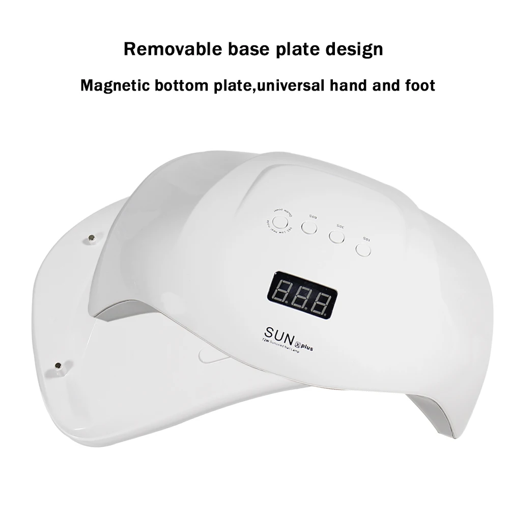 72 Вт Светодиодная УФ лампа для ногтей маникюра Сушилка всех гелей лак с