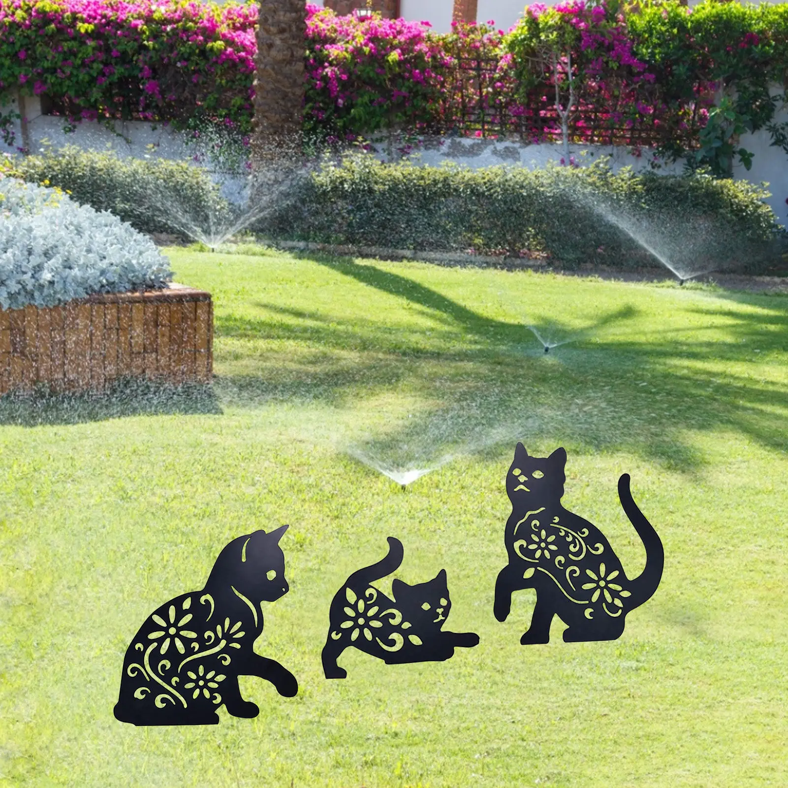 

Garden Yard Art Sign Acrylic Black Cat Outdoor Decoration For Garden Lawn Courtyard Garden Yard Art Sign