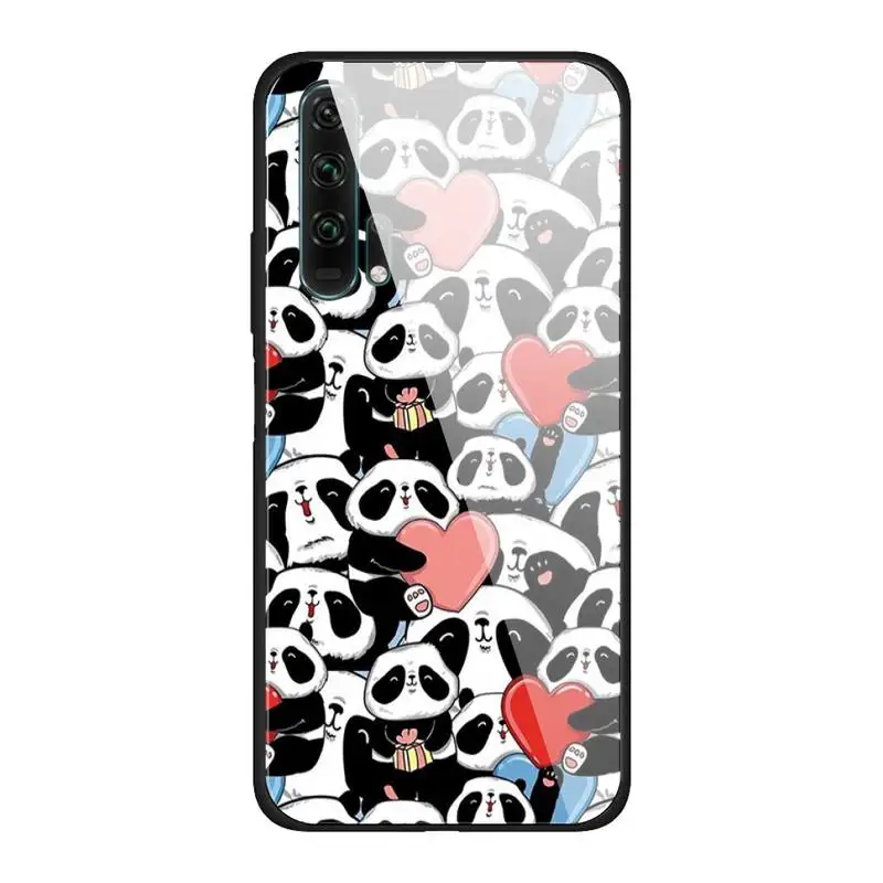 

Cute Pandas Phone Case For Huawei P30 Lite 20 Por P9 10 Mate 10 9 Honor 9 10 NOVA 5 Cover Glass For Huawei P20 Case
