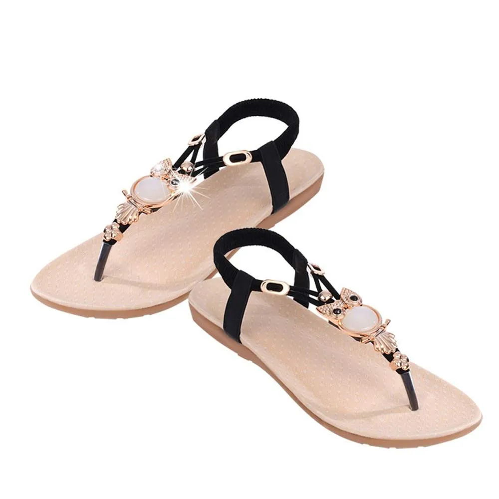 Women Shoes Rhinestone Owl Sweet Sandals Clip Toe Beach zomer schoenen dames chaussures femme ete 2019 buty damskie | Обувь