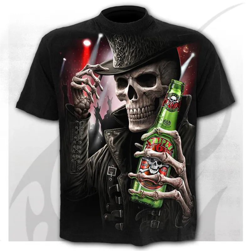 

Concert Men's T Shirt Diy 2021 Men's Summer 3d Skull And Poker Fashion Short Sleeve Summer New Hunter Xxs-6xl