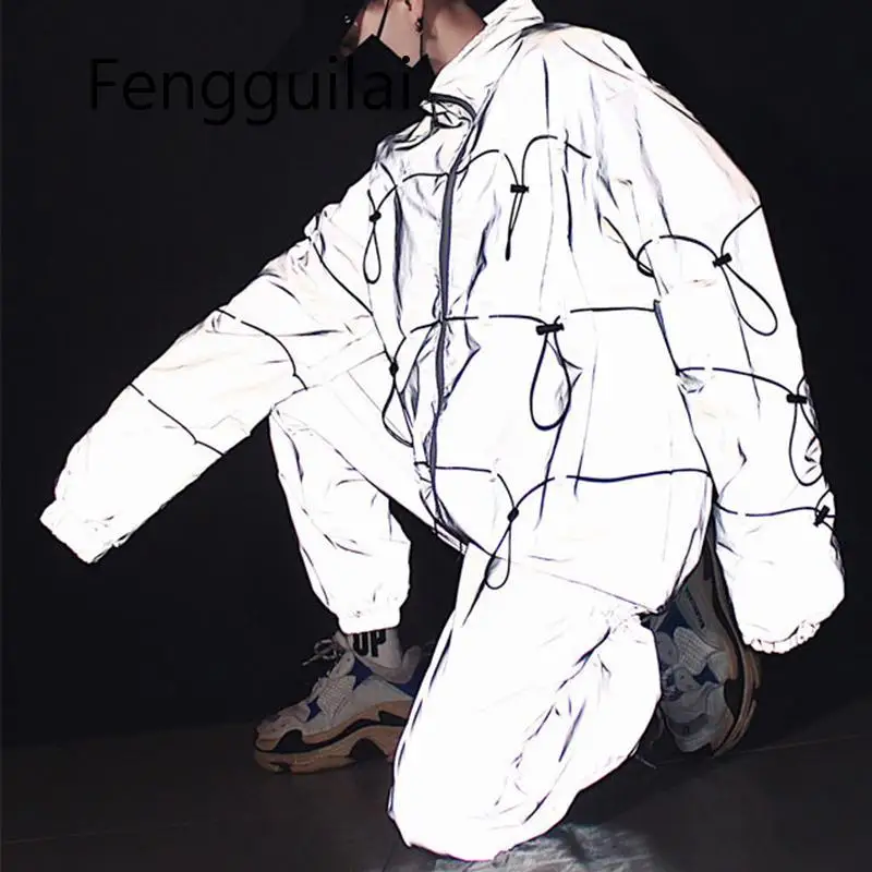 Женская светящаяся ветровка повседневное пальто парка оверсайз популярная