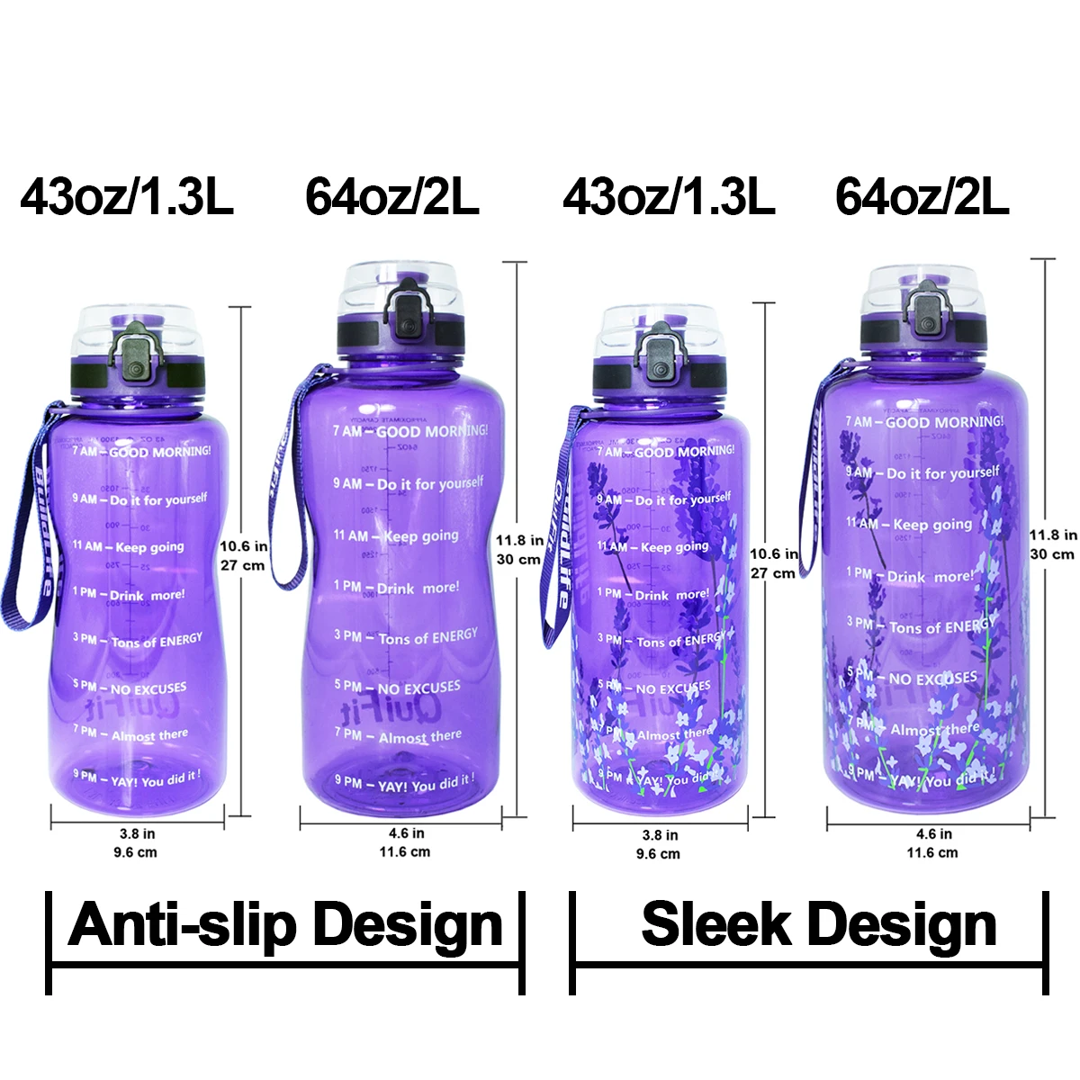 QuiFit 2L 1.3L 450 мл полгаллона Тритан Спортивная бутылка для воды с блокировкой флип-флоп крышкой фруктовой заваркой сетка прозрачный питьевой бутылки для воды