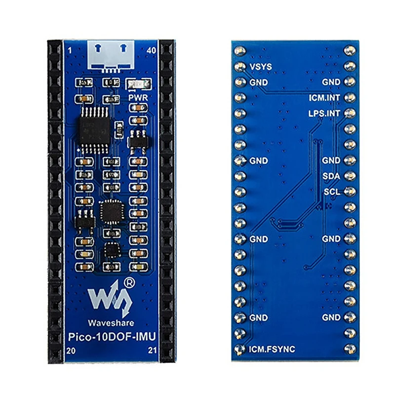 

Waveshare Pico-10DOF-IMU Expansion Board for Raspberry Pico RP2040 Development Board ICM20948 Sensor Expansion Board