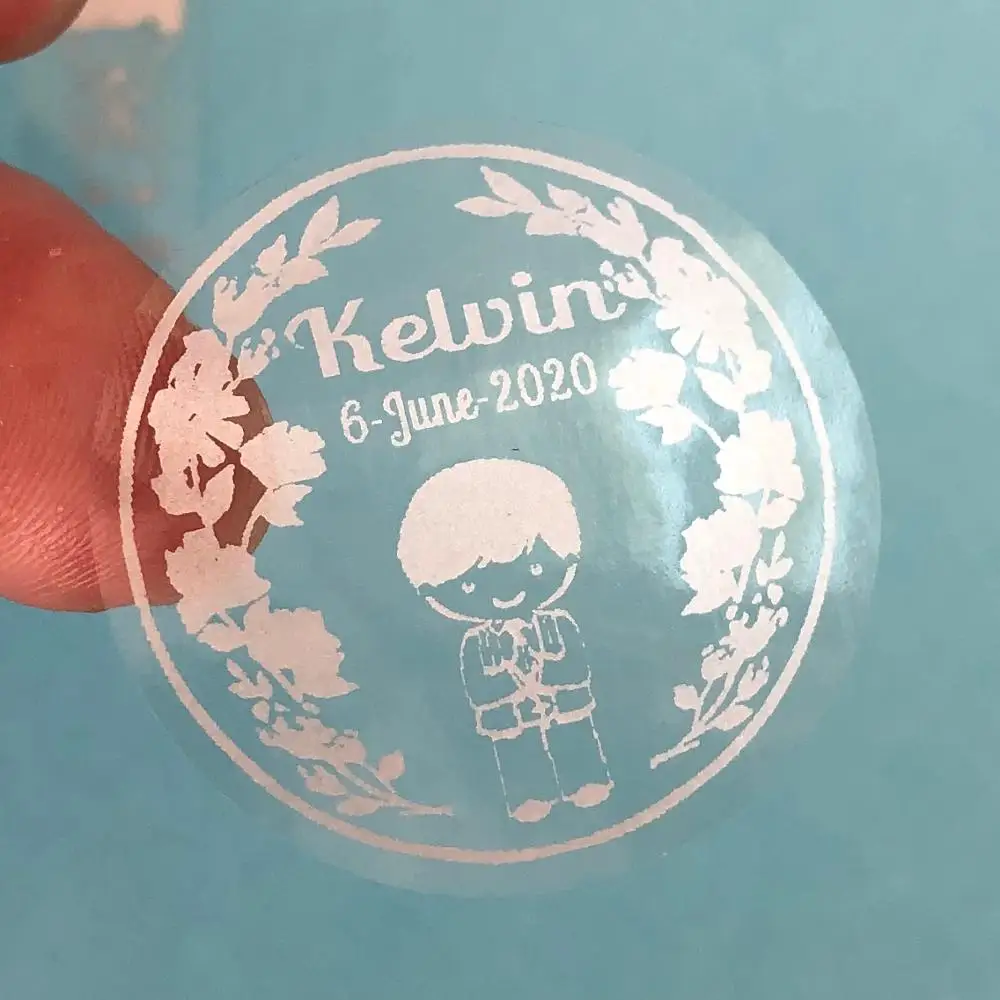 Наклейки серебряные с надписью My First Святое Причастие 50 шт. | Дом и сад