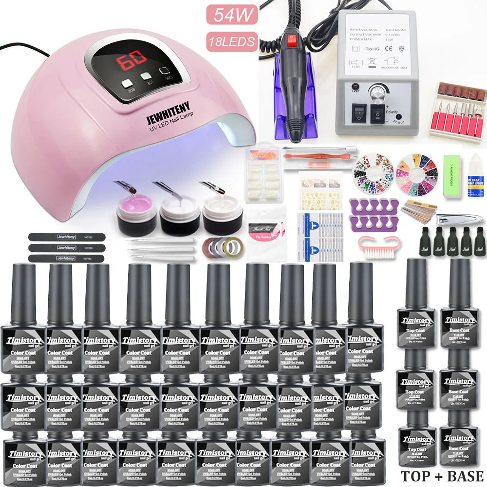 Complete Nail Kit: 120W UV LED Nail Lamp, 20000RPM Nail Drill, 30/20/10 Polish & Acrylic Set with Nail Art Tools - Perfect for Manicures image 2