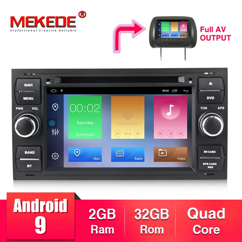 Android 9 2 + 3 2G автомобильный мультимедийный плеер gps Авторадио Din для Ford/Mondeo/Focus/Transit/C