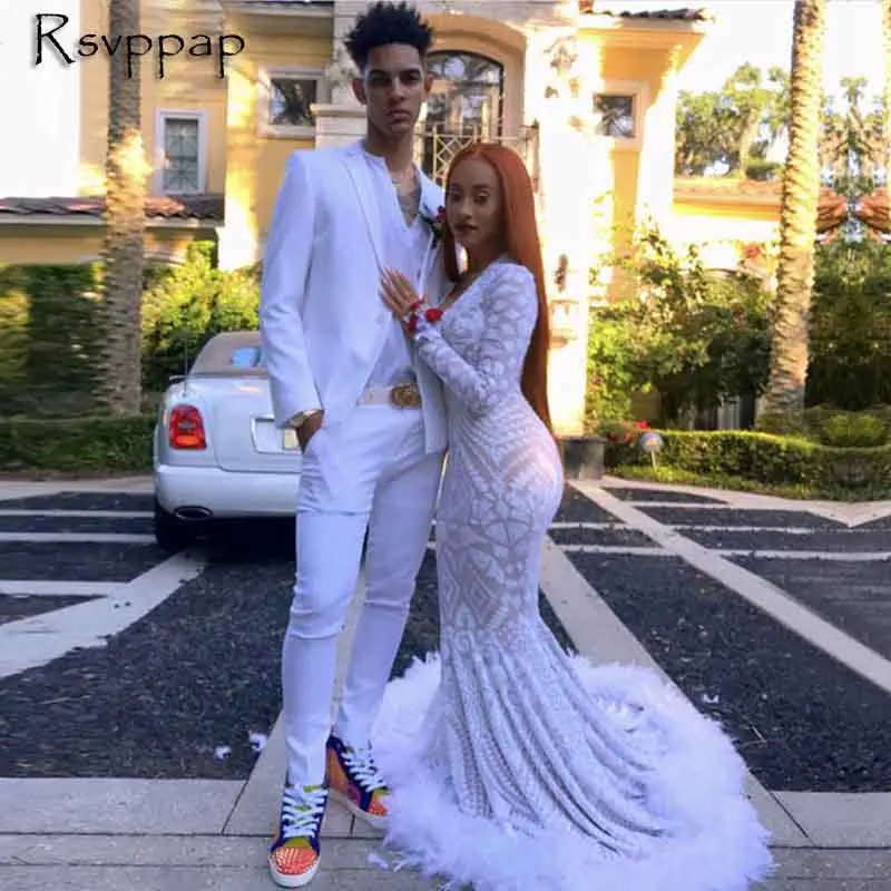 

Женское длинное платье-русалка, элегантное платье для выпускного вечера с блестками и перьями, 2022