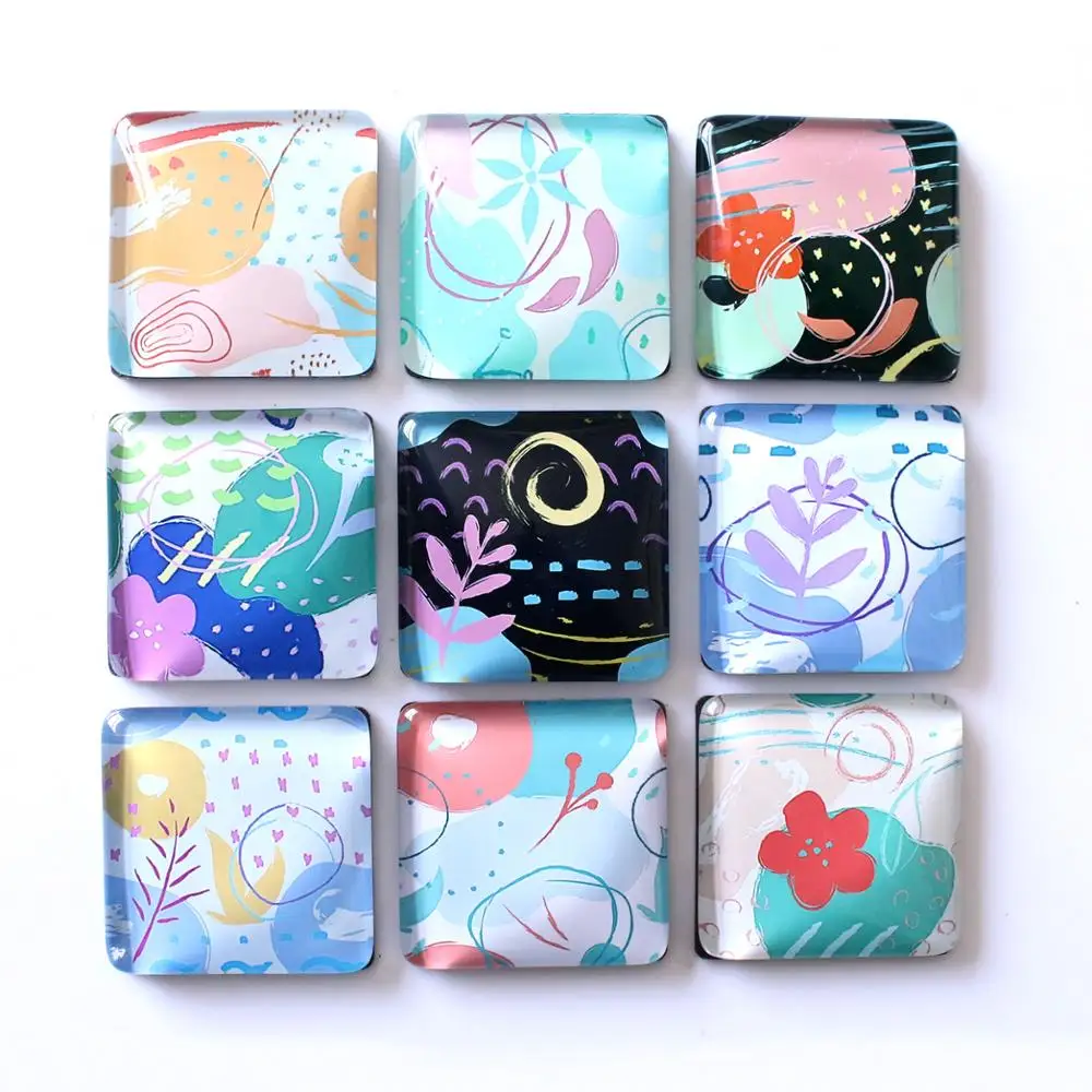 QiYue 13 моделей простых рисунков магнитные Кристальные квадратные стеклянные
