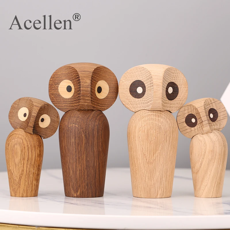 Домашний декор деревянная миниатюрная фигурка Сова Детская Спальня украшение