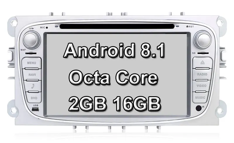Android 8 16G Silver Bosion Android 9,0 автомобильный мультимедийный плеер gps 2 Din PX6 автомобильный dvd для FORD/Focus/S-MAX/Mondeo/C-MAX/Galaxy wifi автомобильный Радио gps 4G64G - Цвет: Android 8 16G Silver