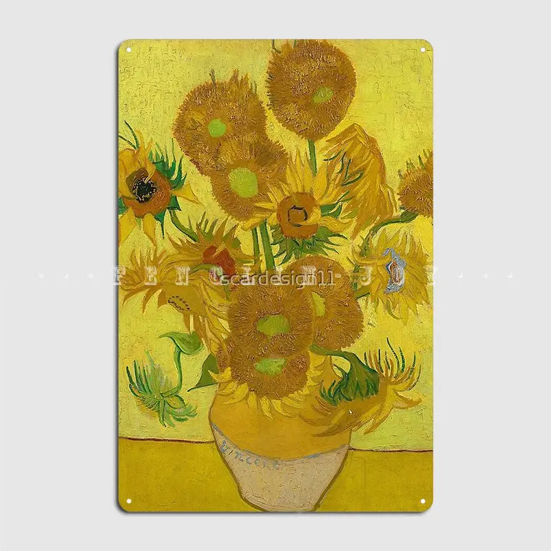 Винсент Ван Гог подсолнухи металлический знак паб роспись дизайн живопись Декор