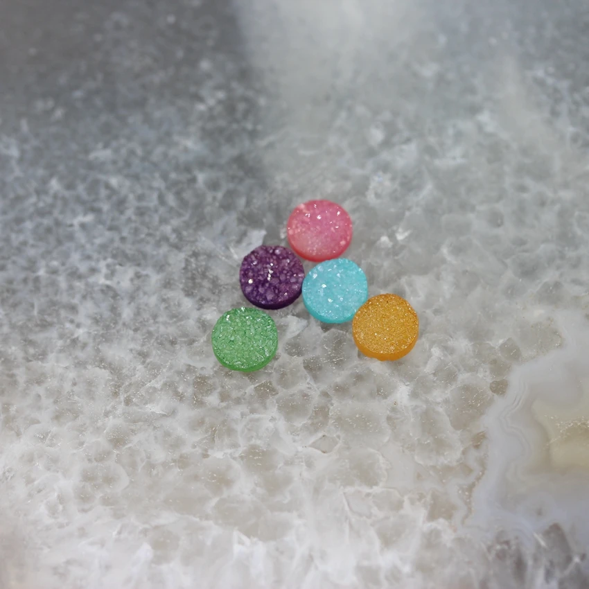 Плоские круглые бусины-кабошоны из драгоценных камней драгоценностей оптом 5