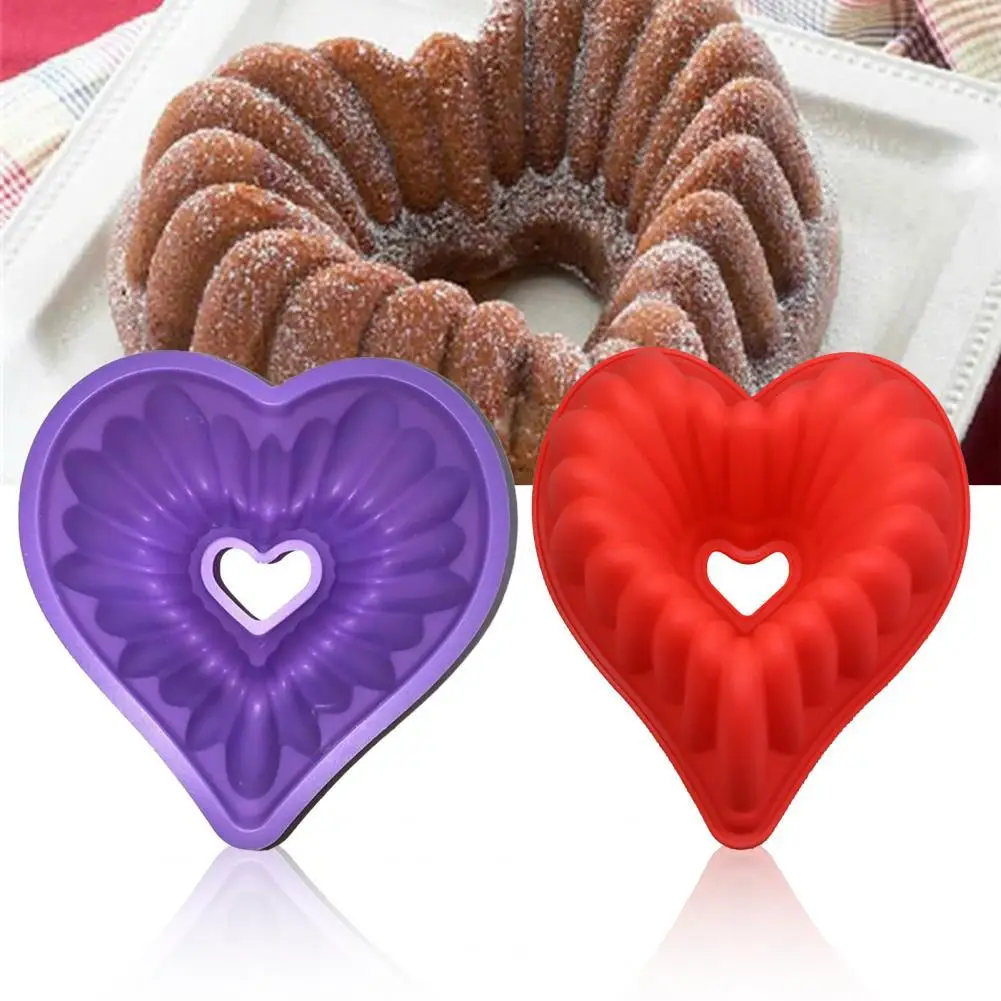 

Love Heart Shape Cake Mold Silicone Freezing and Baking Pastry Molds Mousse Bread Mould Bakeware DIY Non-Stick Cake Pan