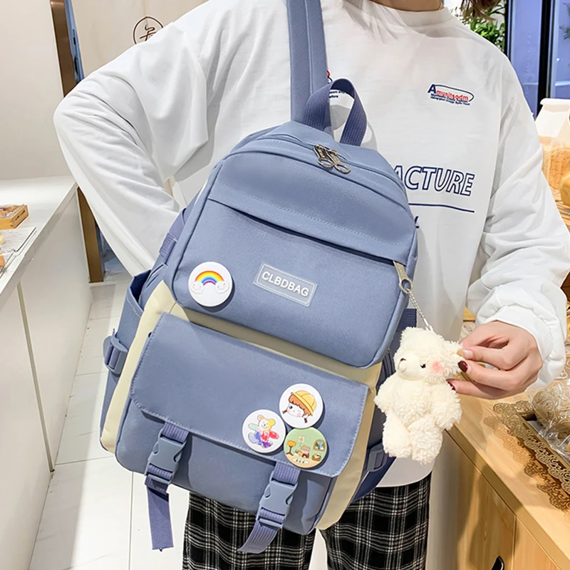 Холщовый школьный ранец для женщин женский рюкзак ноутбука в стиле Харадзюку