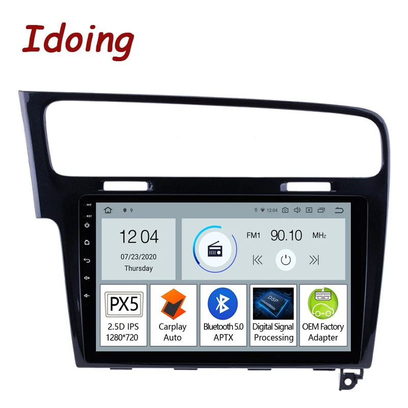 Головное устройство Idoing PX5 на Android 10 2 дюйма для Volkswagen Golf 7 2012-2020 автомагнитола