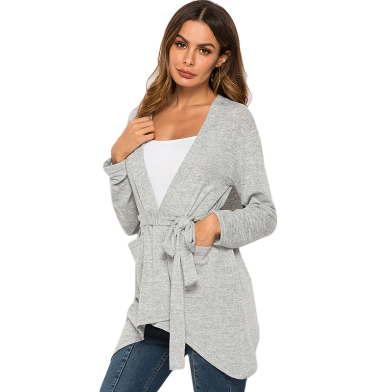 Женский кардиган с длинным рукавом Свободный длинный в европейском стиле