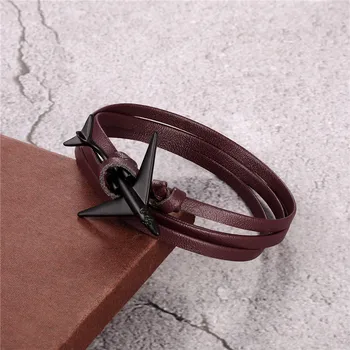 Airplane Anchor Bracelet charm Rope leather Bracelets 4