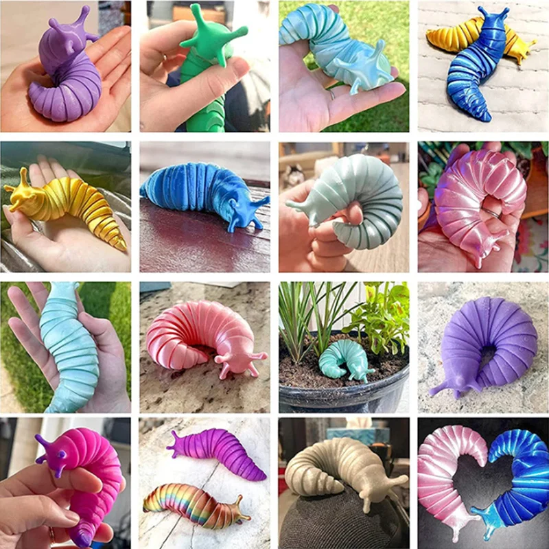 

Fashion Pops Its Fingertip Fidget Slug Toy Game Sensory Flexible Anti-Anxiety Relief Birthday New Year Gift For Children Kids