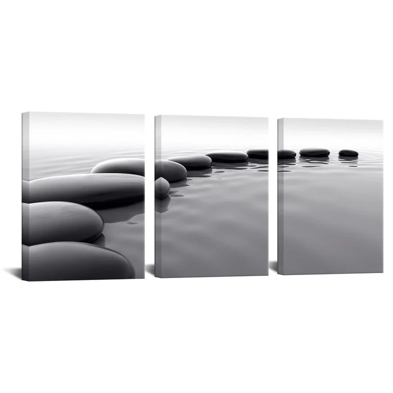 

3 Pieces Canvas Posters and Prints Bedroom Stone Road on River Print Home Decor Poster HD Painting for Room Decoration