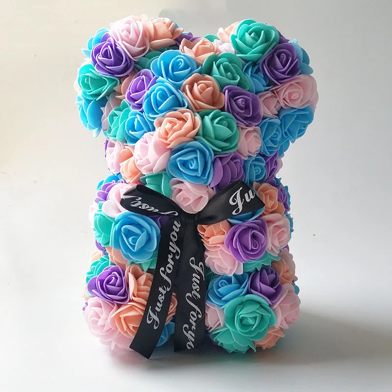 

roses bear colors DIY gifts Christmas gift 25 cm high Valentine's Day teddy bears 3.5 cm