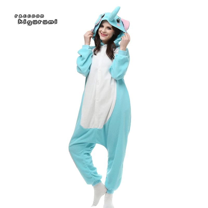 

Women Animal Cosplay Pajama Blue Elephant Boy Girl Unicorn Winter Halloween Cartoon Onesie Unisex Raccoon Kigurumi