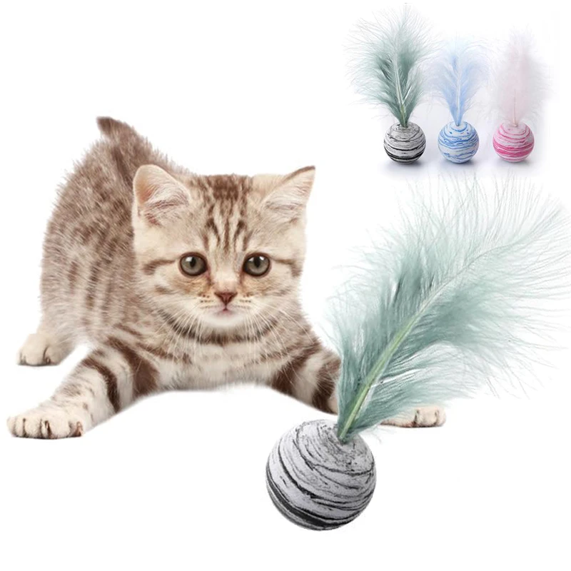 Новинка игрушка для кошек перьевой шар материал ЭВА котят игровой легкий