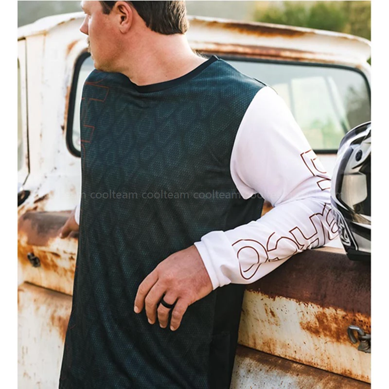 Рубашка для горного велосипеда Enduro DH майка мотокросса из джерси с сеткой по бокам