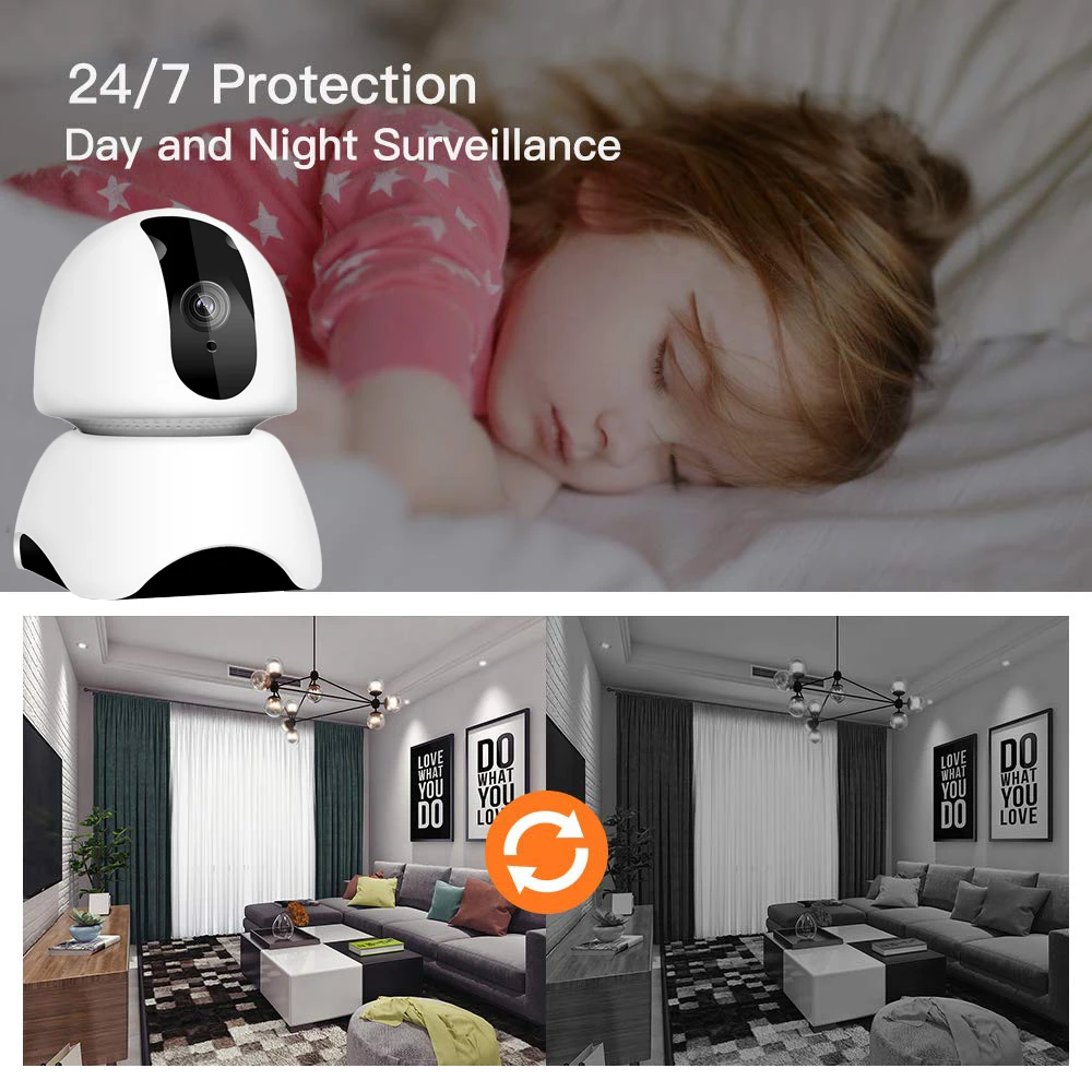 Беспроводная IP-камера видеонаблюдения с функцией автослежения 720P | Безопасность