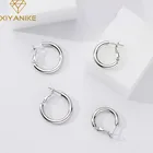 Серьги-кольца XIYANIKE геометрической формы серебряного цвета для женщин и девушек маленькие большие круглые модные украшения аксессуары серьги для вечерние