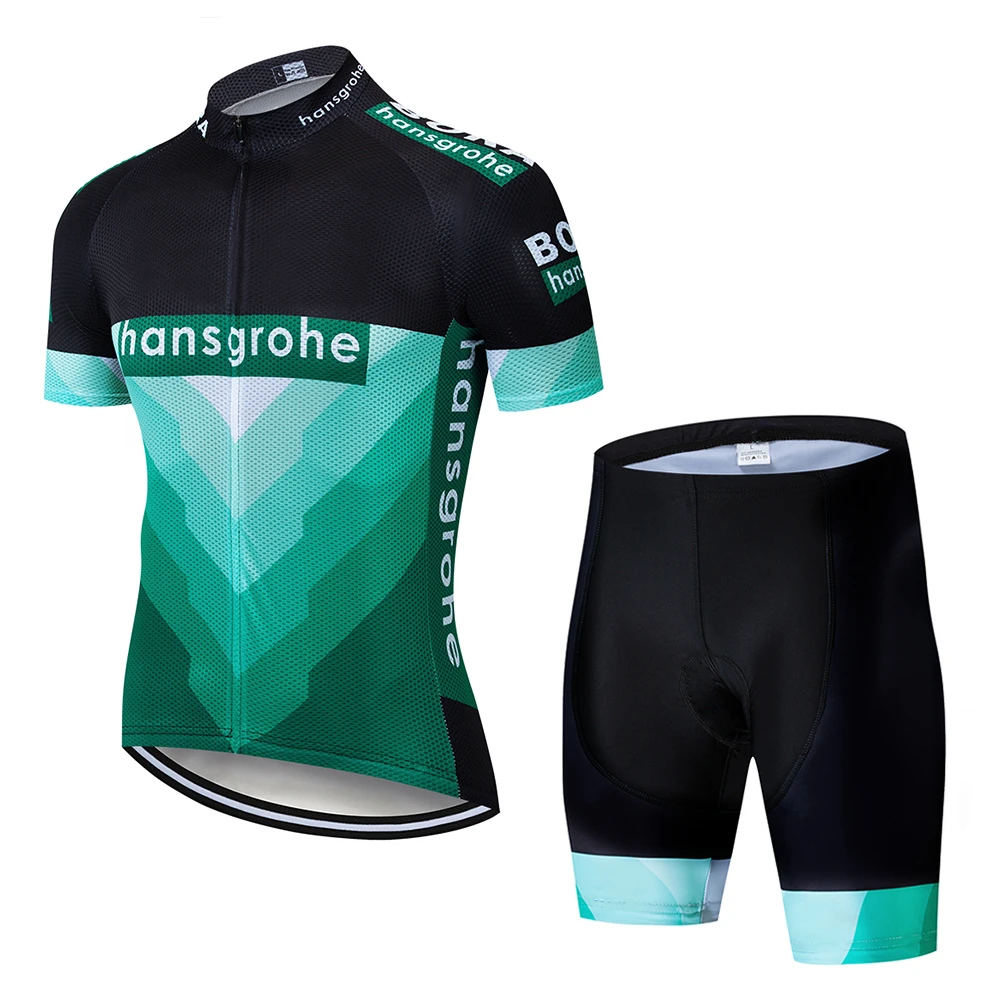 Бежевый Pro Hansgrohe команда Велоспорт Джерси и нагрудник шорты комплект дышащие летние топы рубашка Ropa Ciclismo мужские Майо Culotte одежда - Цвет: Бежевый