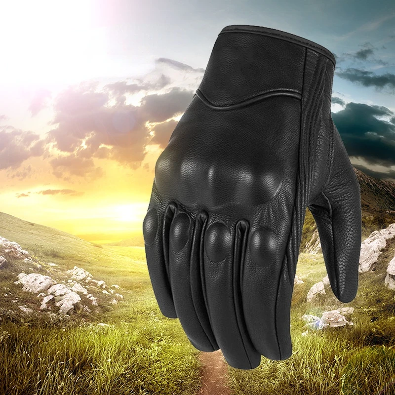 Мотоциклетные перчатки для мужчин и женщин кожаные электрического велосипеда с