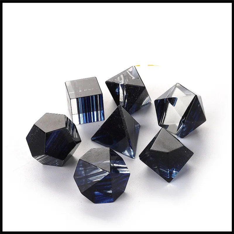 Голубые волосы шелковые Стекло цифровой Творческий Игральные Кости