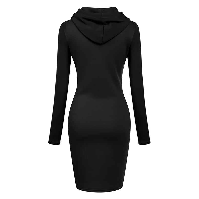 Впитывает пот Femme Capuche осень зима теплая толстовка с длинными рукавами Платье