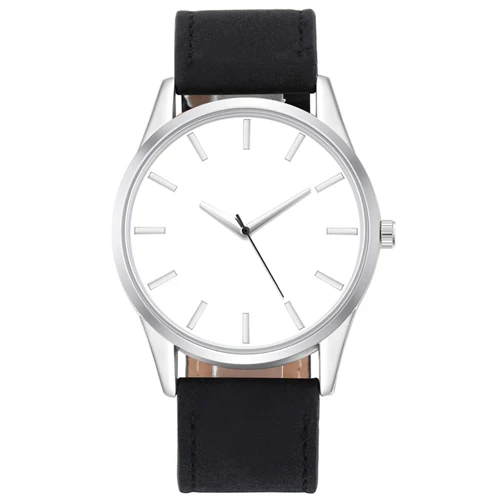 White Dial Black Новинка, роскошные Брендовые мужские спортивные часы, мужские кварцевые часы, мужские армейские военные кожаные Наручные часы, мужские часы - Цвет: White Dial Black