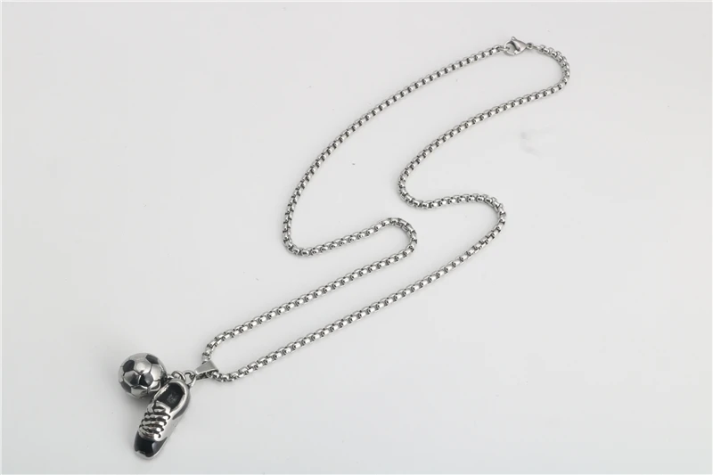 

Stainless Steel necklaces for men necklaces for women valentines day gift punk Hip hop Football and shoe pendant necklace