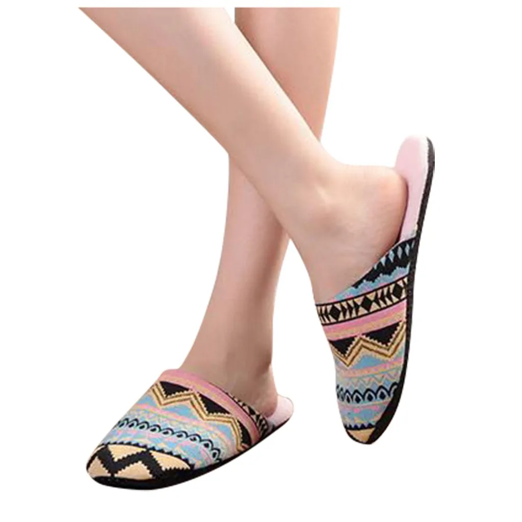 Тапочки женские домашние плюшевые плоская подошва сланцы полосатые без застежки