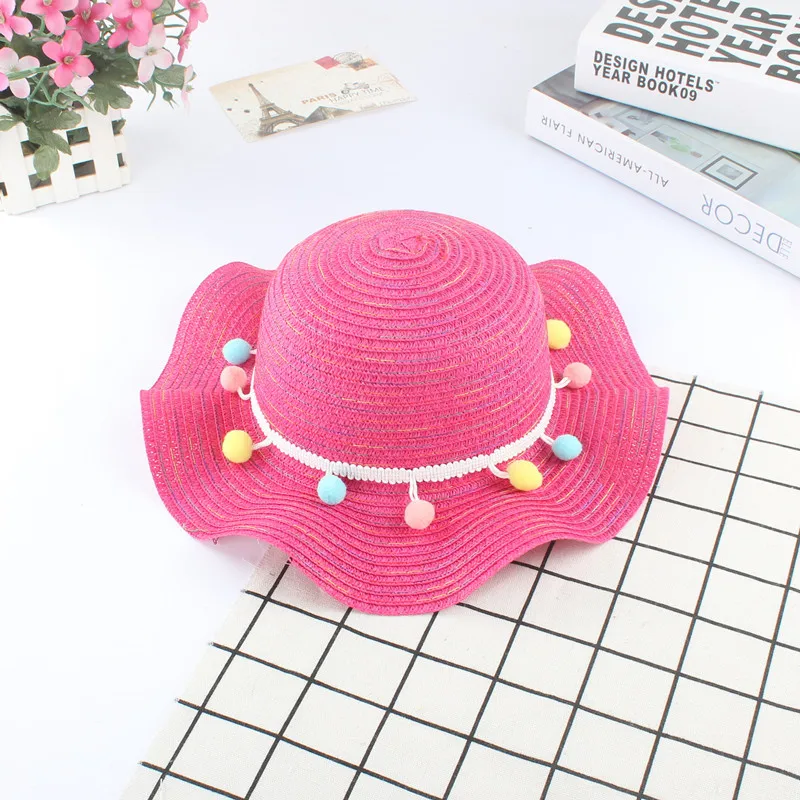 Модные летние разноцветные шапки с кисточками детские соломенные детская