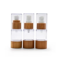 cosmetic packaging vacuum 20ml 30ml 50ml bamboo airless pump bottle with lotion pump wooden tops 80ml 100ml 120ml spray perfume