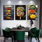 Настенная картина для овощей, кухни, на холсте, зерна, специи, плакаты и принты, Настенная картина, украшение для дома, декор для комнаты, кухни