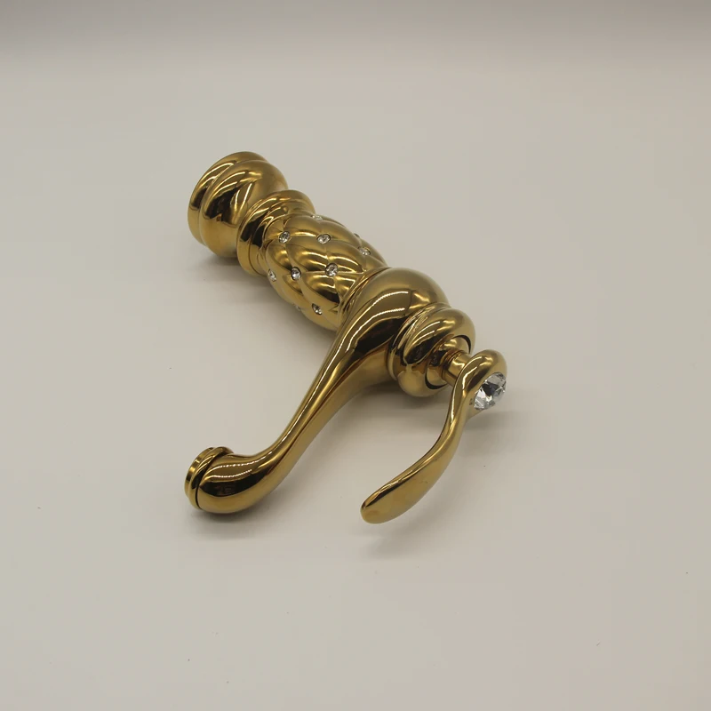 Классический Латунный кран для раковины с золотым бриллиантом одним отверстием