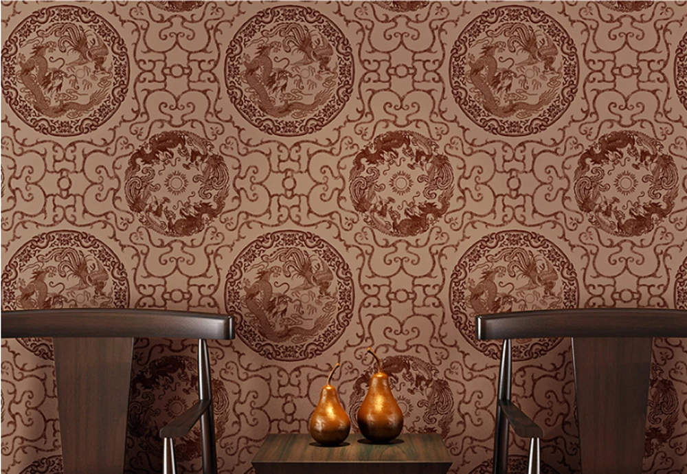 ПВХ обои Q QIHANG в классическом стиле для гостиной ресторана 0 53 М * 10 м = м2 |