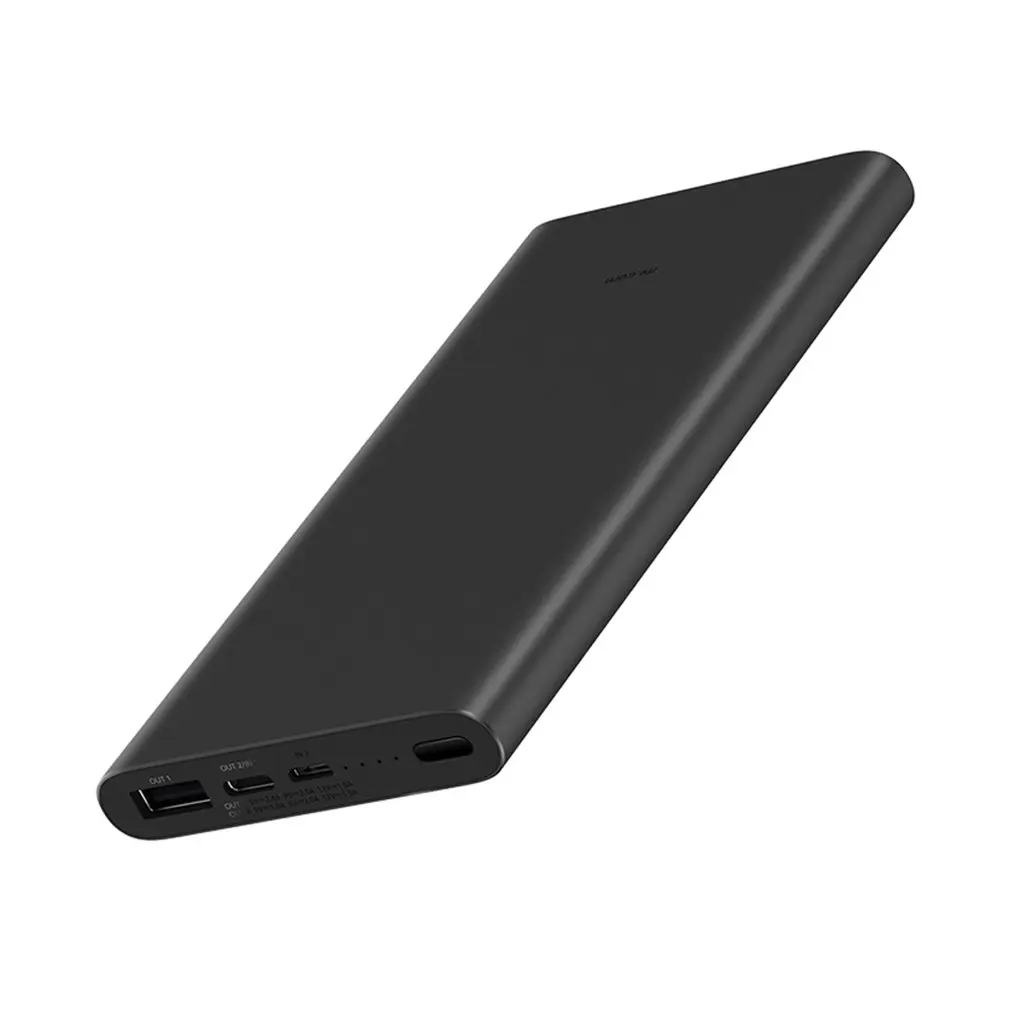 Оригинал Xiao mi power Bank 3 10000 мАч PLM12ZM usb type C QC3.0 Быстрая зарядка bank портативное
