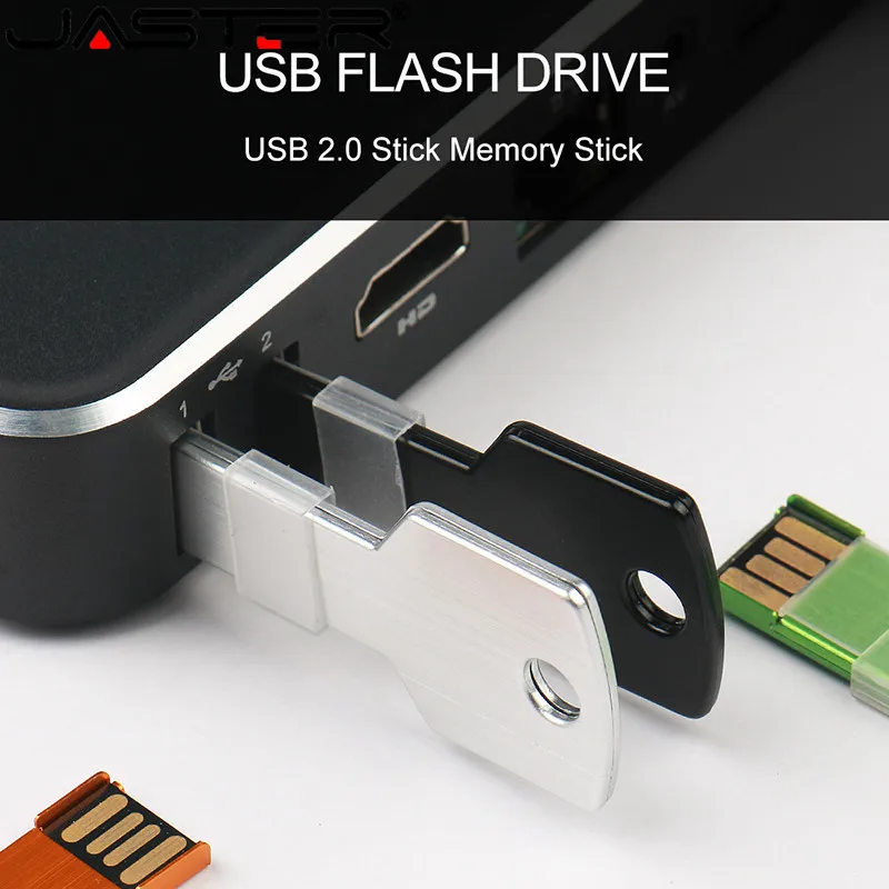 Флешка JASTER с металлическим золотым ключом ОЗУ 4 ГБ 8 16 32 usb 2 0 флешка (50 шт.